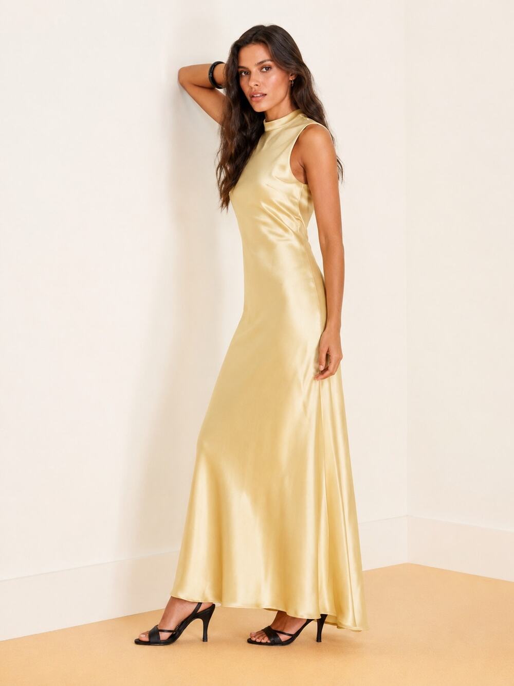 NWT Reformation Yian Silk maxi Dress Sunshine XS